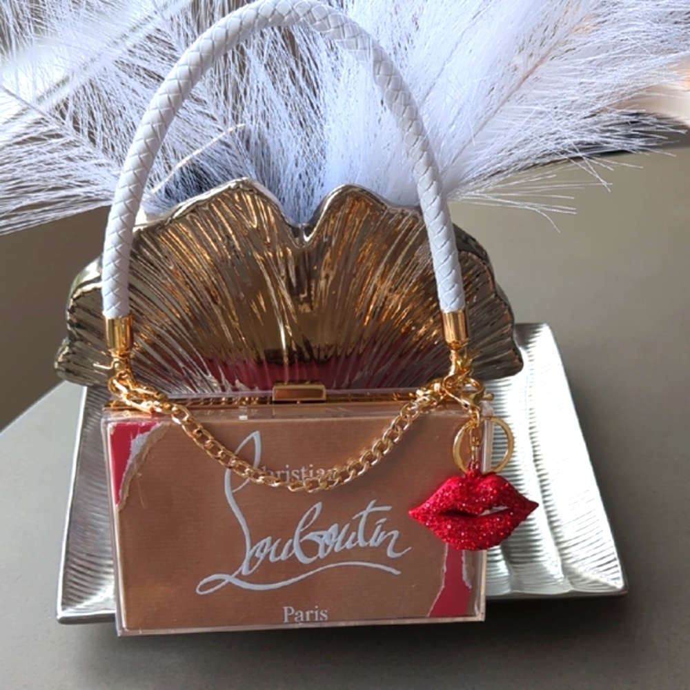 Christian Louboutin Paper Shopping Bag UPCYCLED Novelty Clutch - Picture 3 of 10